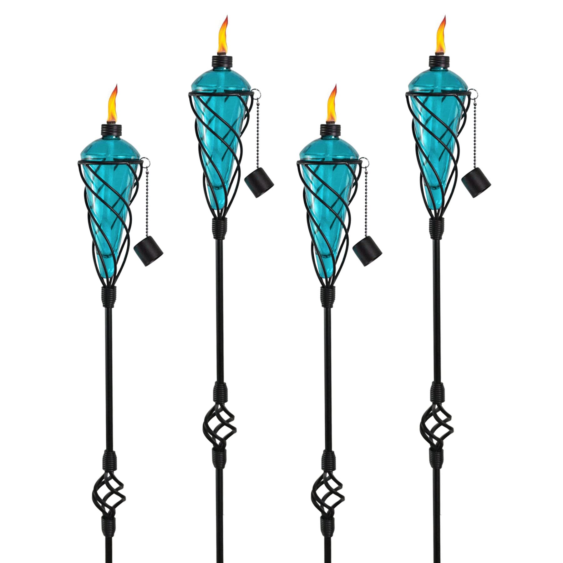 Amazon.com : Westcharm 4 Pack 60 Inch Glass Garden Torch Light