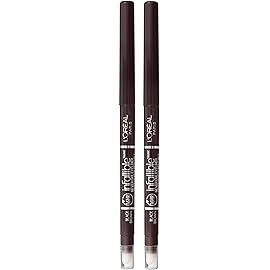L\'Oreal Paris Makeup Infallible Never Fail Original Mechanical Pencil Eyeliner with Built in Sharpener, Black Brown, 0.008 oz., 2 Count