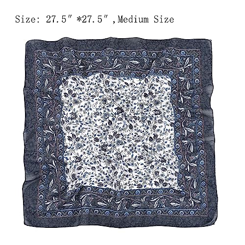K-Elewon 27.5” Women Medium Square Scarf Head Scarf- 2PCS Neck Scarf Hair Scarf Head Sleeping Wraps Scarfs for Women H073