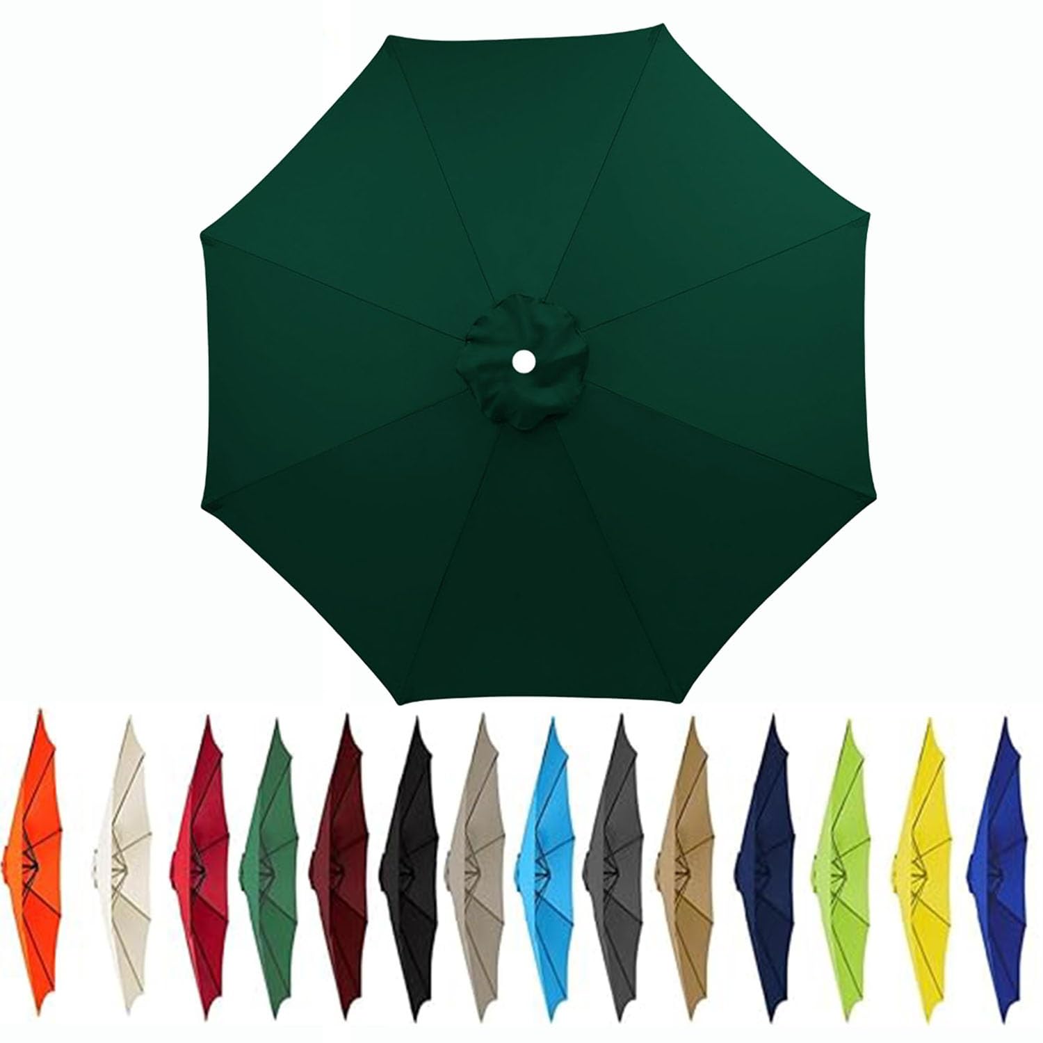 JORTUIO Outdoor Patio Umbrella Replacement Canopy,6 Ribs/8 Ribs Umbrella Canopy Cover, Protective Replacement Parasol Fabric Standby Cover,Canopy Only(Color 8,6.5ft(2.0m)/8ribs)