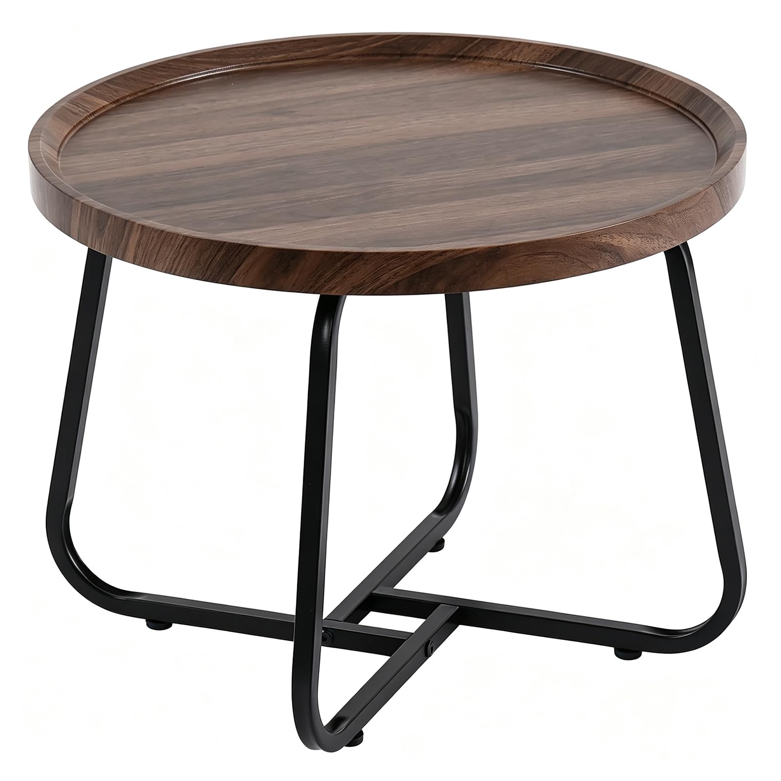 Photo 1 of GTIWROTN Small Round Coffee Table, 20-inch Walnut