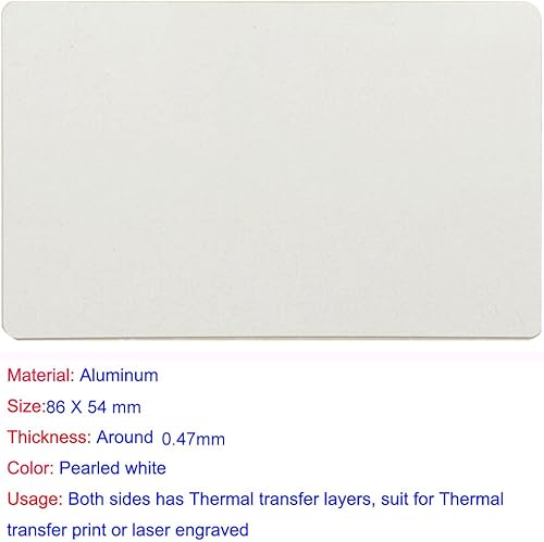 Miniatura 7 de Ebamaz Tarjetas de visita de metal con impresión de sublimación, 3.386 x 2.126in, paquete de 10 unidades (aluminio de 0.018in de grosor, dorado