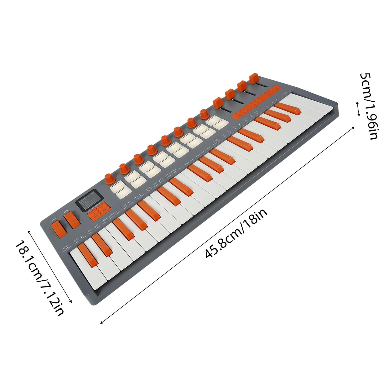 Btuty Ausdrucksstarker 37-Tasten-MIDI-Keyboard-Controller mit Synthesizer, 16 RGB-Pads, 2,4 GHz Wireless, 10-Stunden-Akku, FL Studio-Integration, DAW-kompatibel, Zonenschalttasten