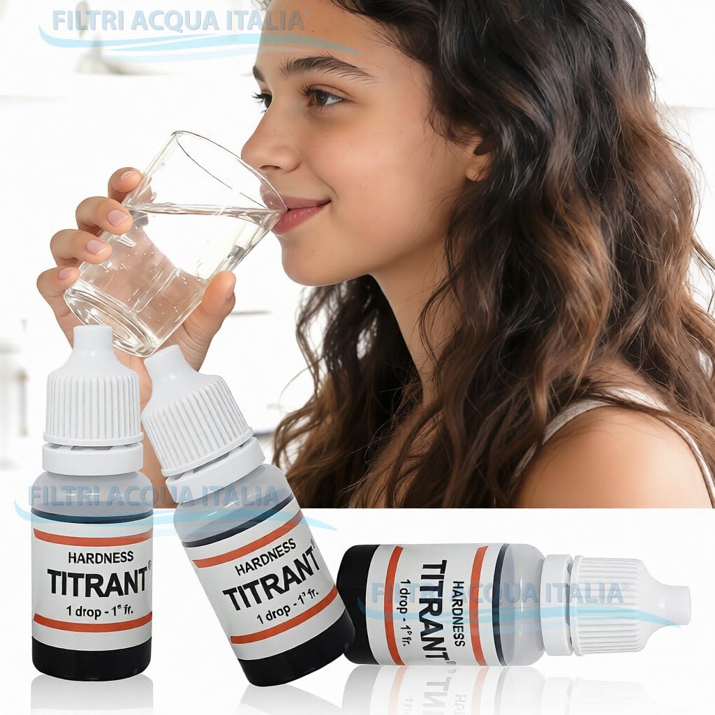 Titrant Set 4 Pezzi Kit Analisi Durezza Acqua (Gradi Francesi) per Misurare Calcare