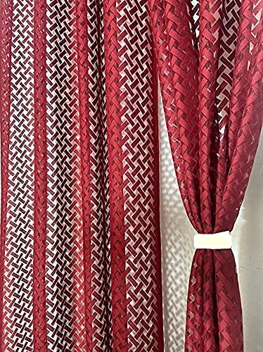Korano Sheer Curtains for Bedroom Long Door 10Ft, Grommet Semi-Net Transparent Vertical Drapes, Light Filtering Curtain Panel for Living Room Decor, Set of 2, Maroon (B09PGK1SP3) Amazon Price History, Amazon Price Tracker