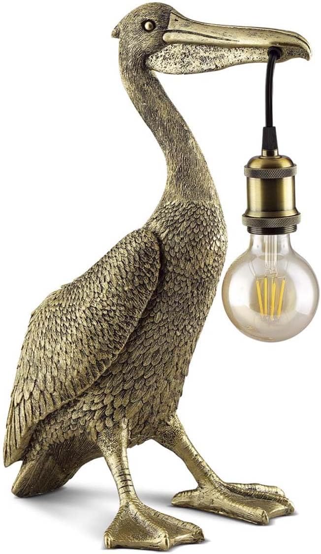 BLACK FOREST DECOR Pelican Accent Lamp, Resin, Accent Lighting, 12 1/2" W x 8 1/2" D x 18" H
