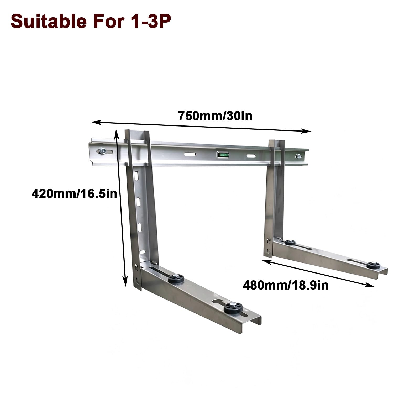 Soporte Aire Acondicionado Exterior de Pared para Mini Split de 9000-27000 BTU, Acero Inoxidable 304, Carga Máxima 120 Kg, Soporte Universal de Pared para Unidad Exterior