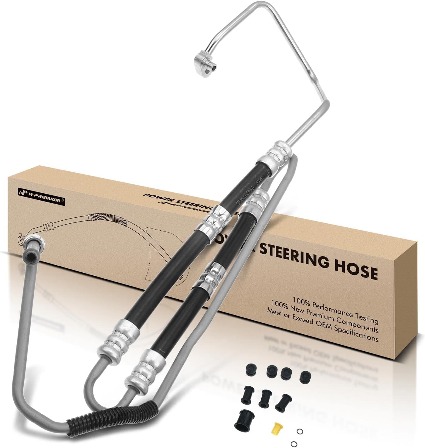 A-Premium Power Steering Pressure Hose Line Assembly Compatible with Dodge Durango 2011-2015 & Jeep Grand Cherokee 2012 2014-2015, 3.6L Flex, Pump To Gear