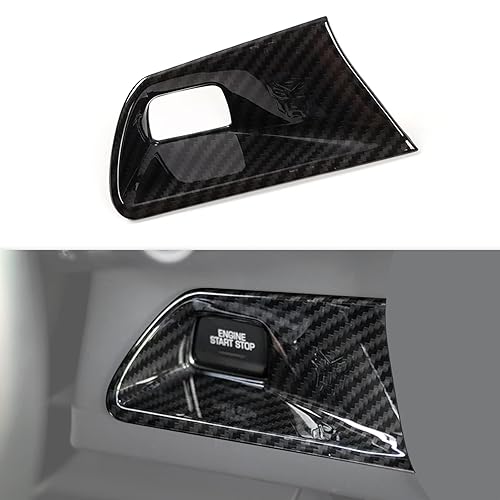 CheroCar para Chevrolet Camaro - Cubierta de botón de arranque del motor para Chevrolet Camaro 2017 fibra de carbono