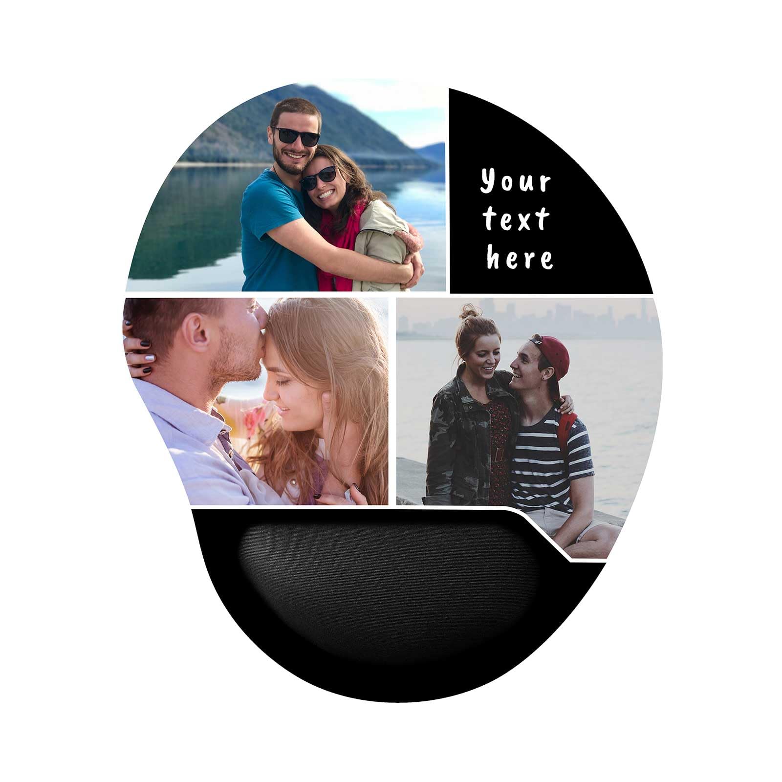 Naispanda Personalised Mouse Mat with Memory Foam Rest Custom Mouse Pad with Wrist Support (Elliptic, 3 Photos)