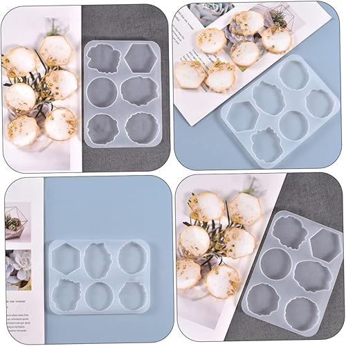 Miniatura 5 de VILLCASE 2 moldes de silicona para teléfono, molde de base de cristal epoxi, molde para resina, molde de silicona de círculo de resina epoxi, moldes