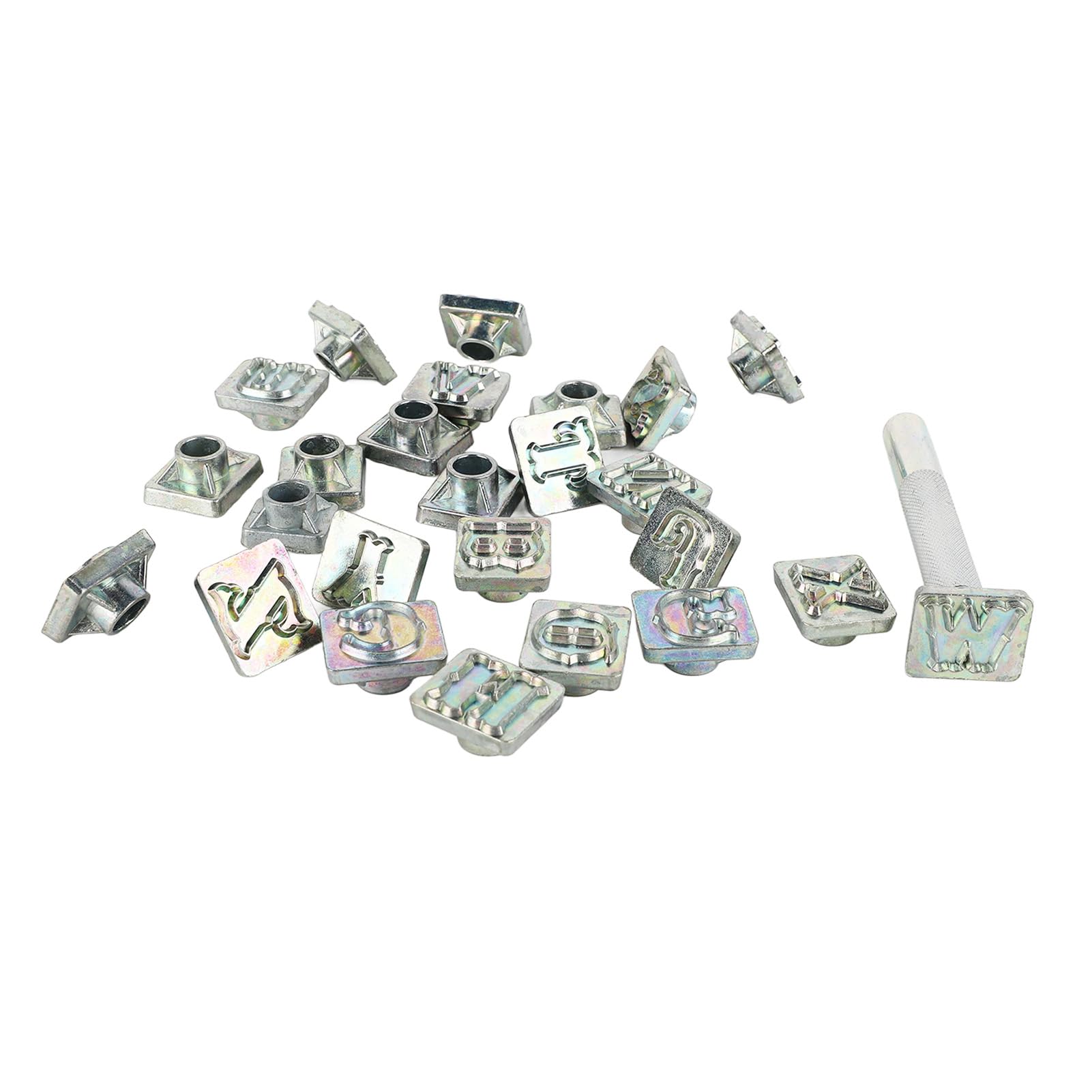 Changor Set di Strumenti per Timbratura della Pelle, Timbri con Lettere Maiuscole in Acciaio Inossidabile da 26 Pezzi per Artigianato in Pelle, Funzionamento Semplice con Impugnatura Antiscivolo,