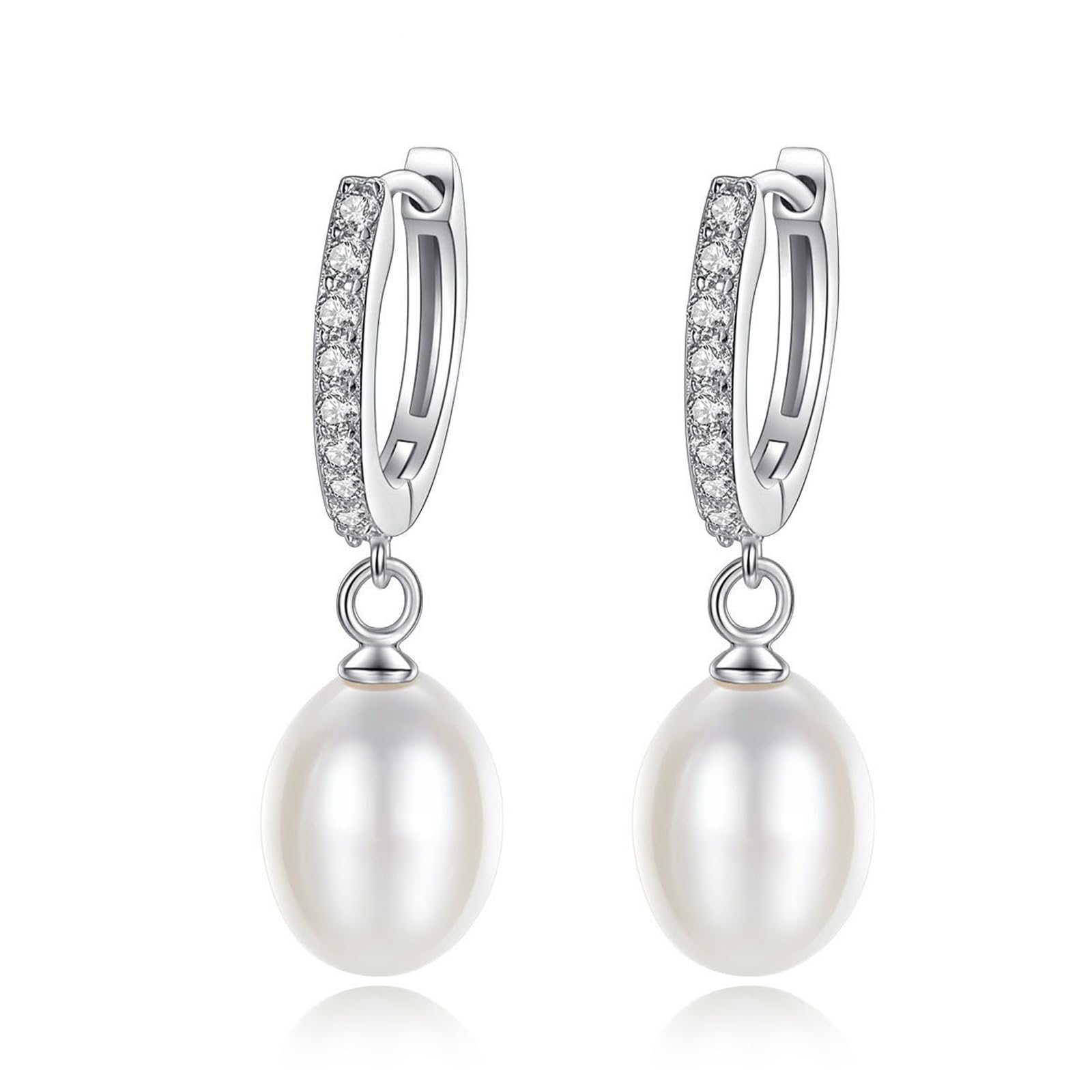 Orecchini argento 925 For Women orecchini argento 925 With Silver Moon Pendant orecchini donna Cubic Zirconia Dangle bianco Gioielli Per Ragazze