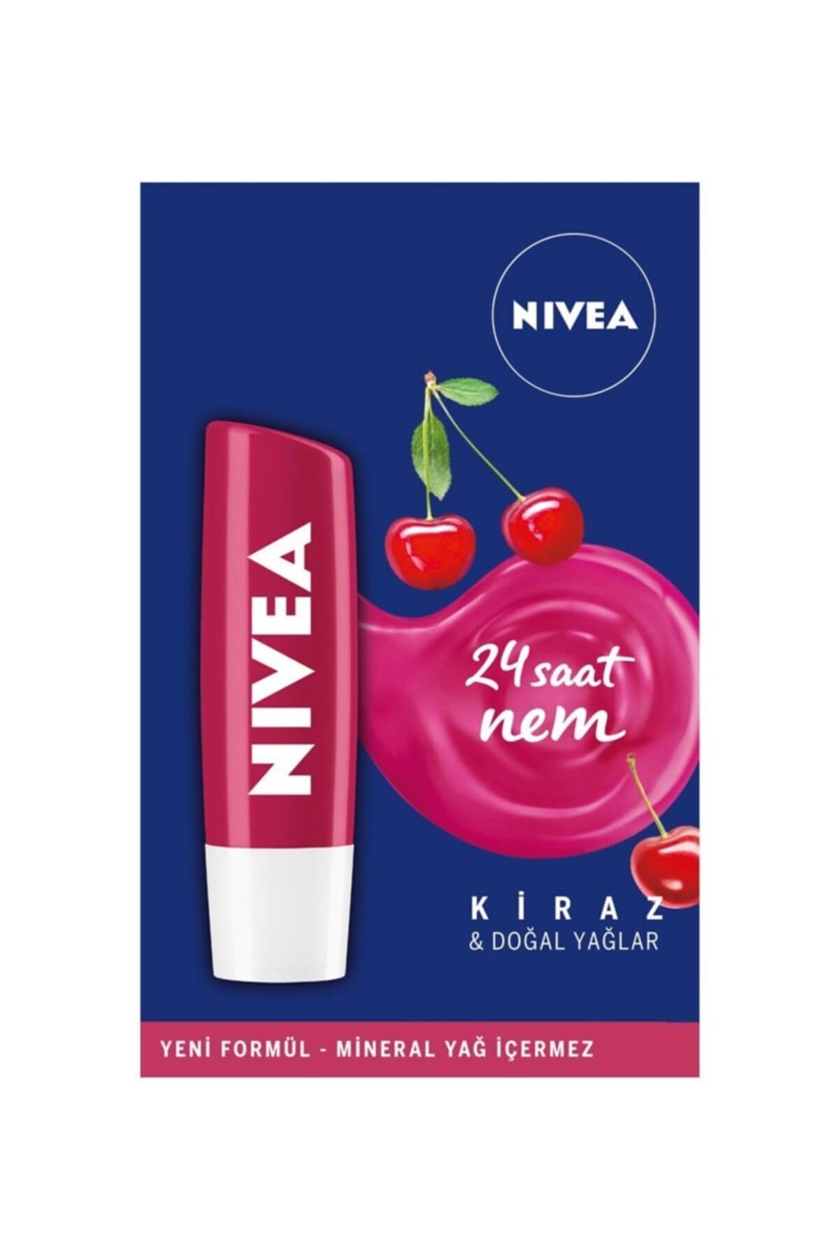 NIVEA Kiraz Dudak Bakım Kremi, 4,8 gr, Kırmızı