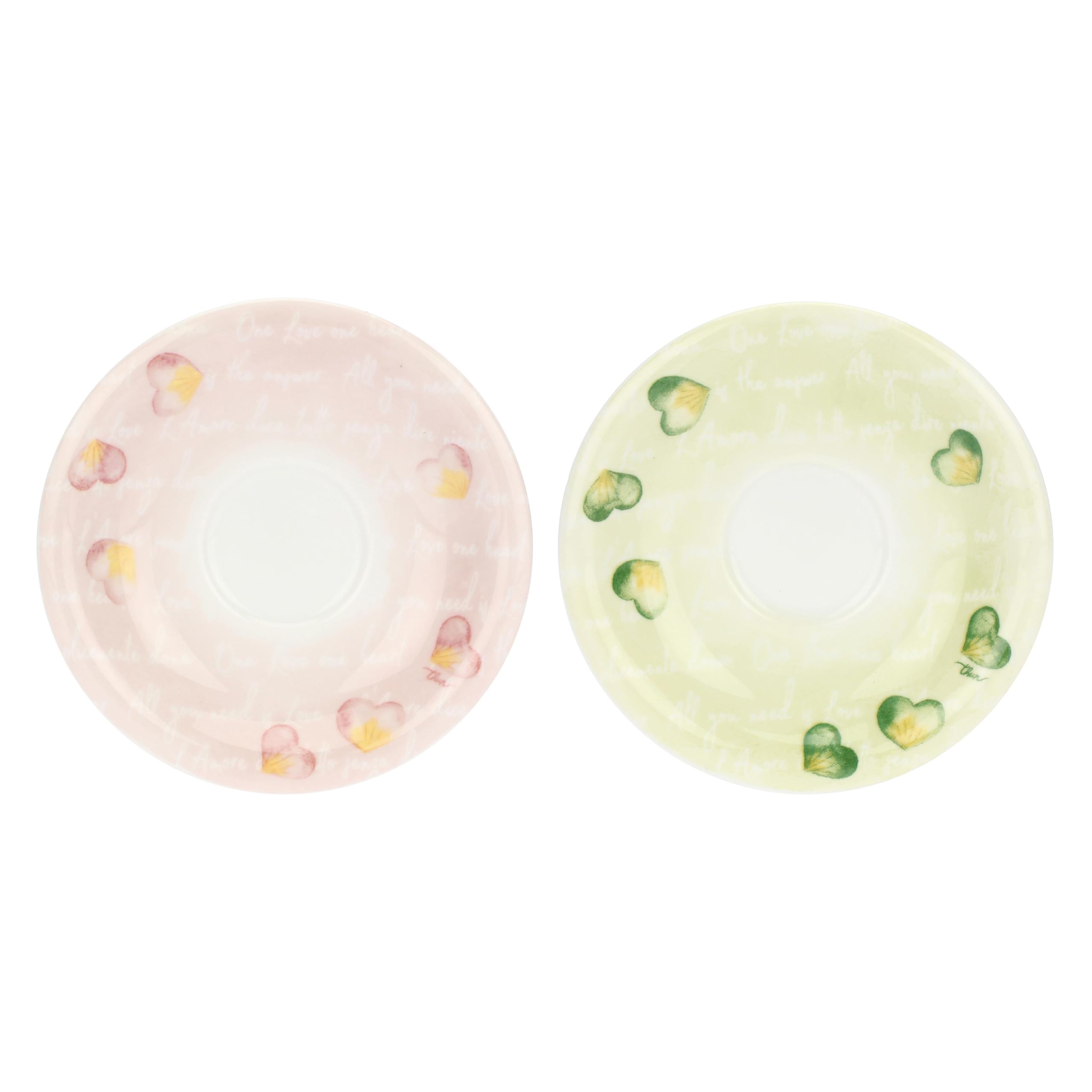 THUN - Set 2 tazzine espresso con zuccheriera - porcelllana - Collezione Cuori in Fiore - 13 x 6 cm