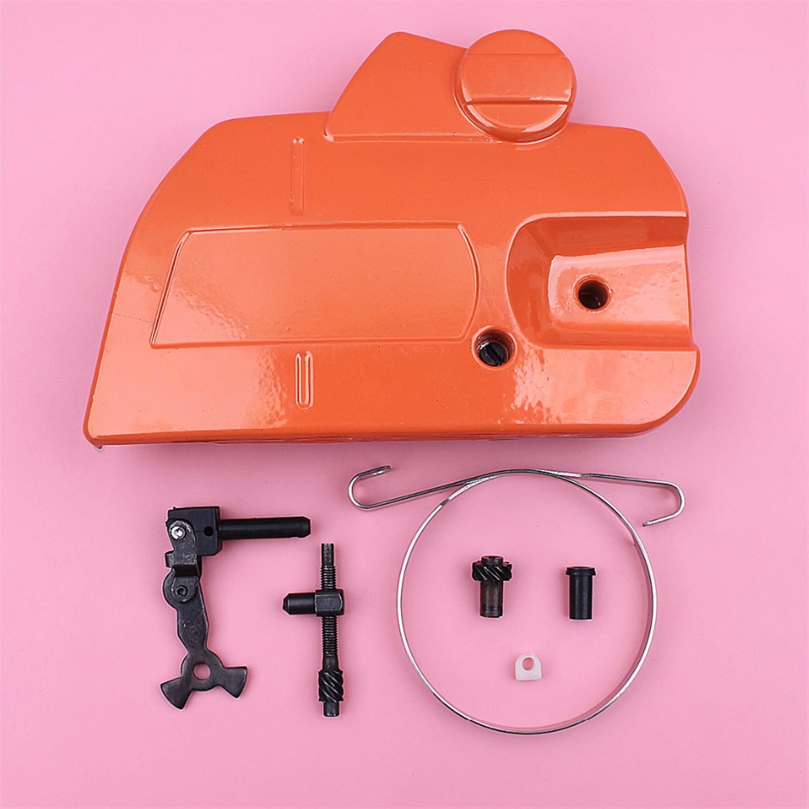 UNARAY Banda de Cubierta de Embrague de Freno de Cadena Apta for Husqvarna 445, ajustador de articulación de Rodilla, Kit de Casquillo guía Tensor, Pieza de Repuesto de Repuesto for Motosierra
