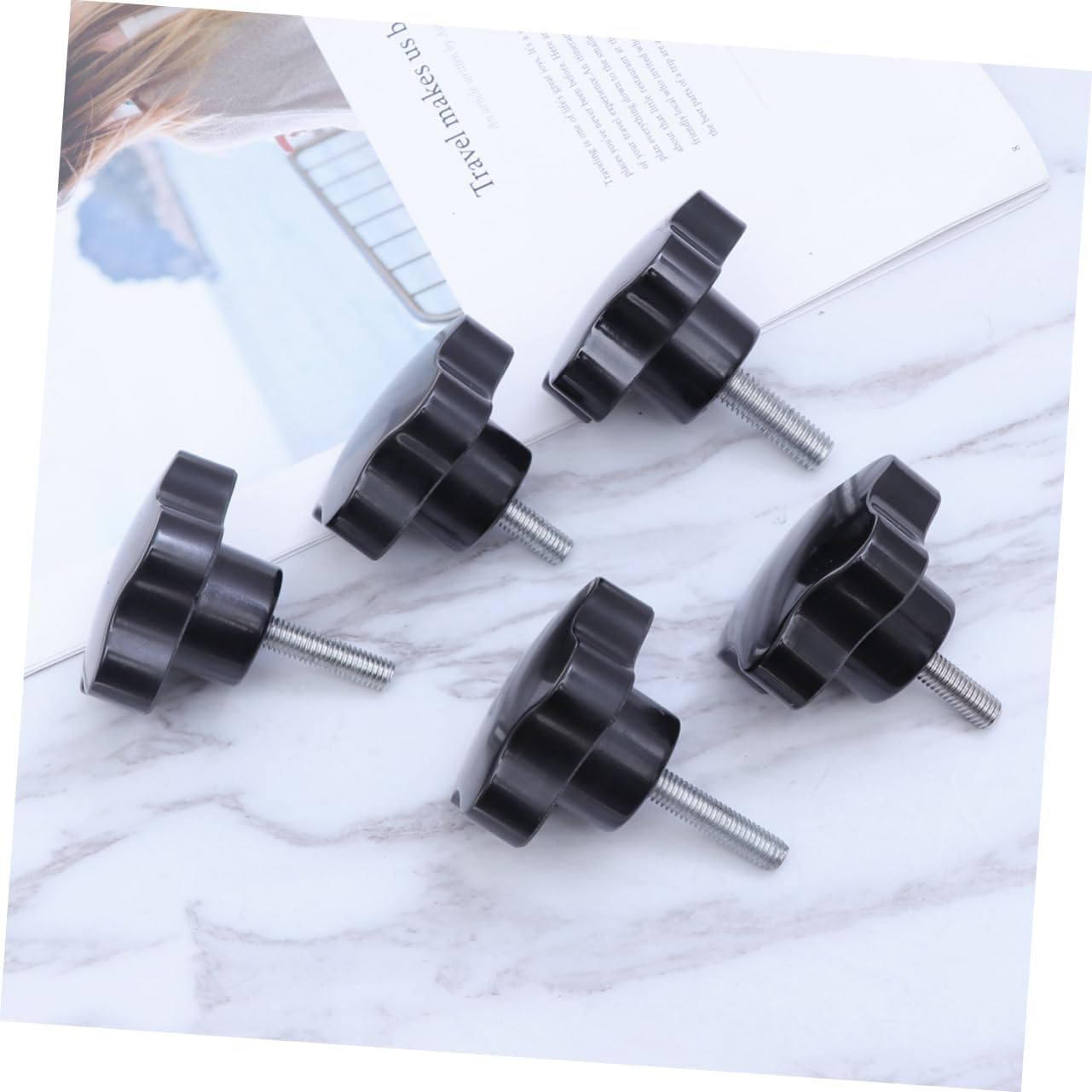 5pcs Star Knob Set Hand Twisted Clamping Knobs for Mechanical Applications Easy Installation Material for Furniture and Machinery