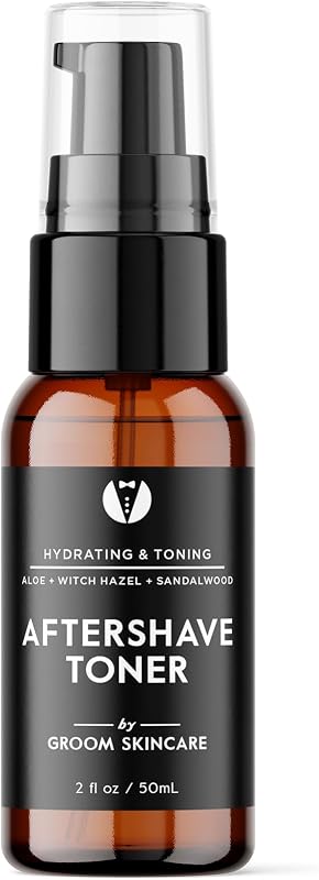 GROOM After Shave Toner for Men | Soothing, Pore-Refining Formula with Aloe, Sandalwood, Chamomile & Vitamins A+E | Calms & Tones Skin | 2 oz