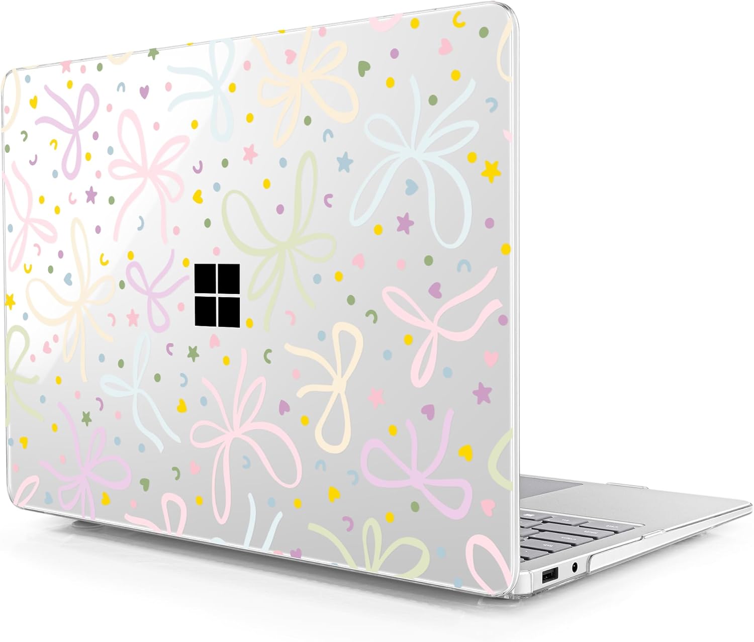 Clear Case for 2025 Microsoft Surface Laptop 13 Inch - Windows 11 Copilot+ PC - Touchscreen Display Cover (Fits Model 2095,NOT Fitting Other Surface Laptop), Bow Knots