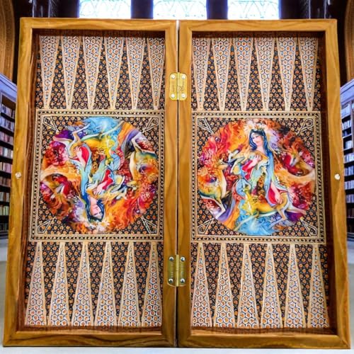 Juego de Backgammon de madera hecha a mano de 19 pulgadas miniatura 7