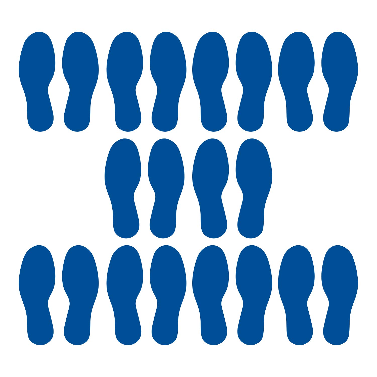 LiteMark Removable Matte Finish Blue 6.25 Inch Extra Small Footprint Decal Vinyl Stickers | Great for Floors, Ceilings, Walls, and Most Smooth Surfaces | Pack of 20 Footprints (10 Pairs)