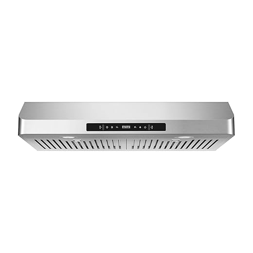 EVRKITCH Range Hood 30inch Under Cabinet, 900CFM Kitchen Vent Hood with Gesture/Touch Control and Permanent Stainless Steel Filters, Top and Rear Vents