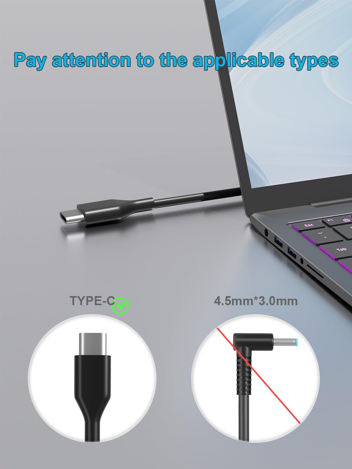 100W USB C Universal Laptop Charger Fit for Lenovo MacBook HP Dell Acer Asus Thinkpad Google MSI LG Samsung Huawei, ROG Ally, Steam Deck, Chromebook Computer and All USB-C Devices - Image 2