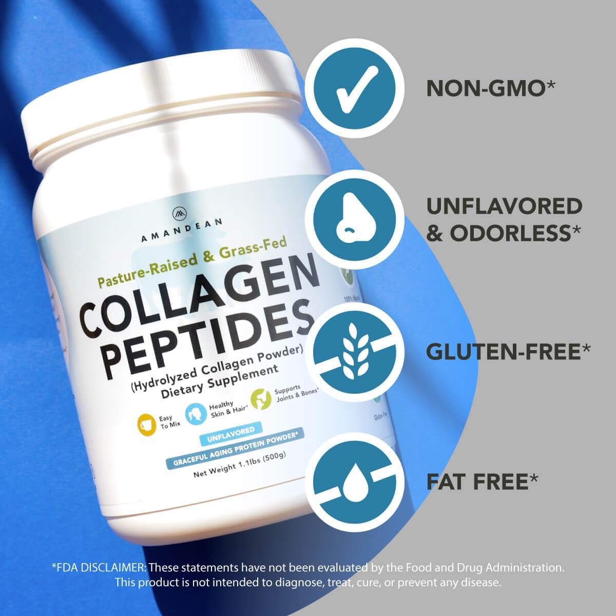 AMANDEAN Premium Liposomal Vitamin C & Bovine Collagen Peptides Bundle. Powerful Antioxidant. Liquid Quali-C. Grass-Fed Collagen. Hydrolyzed Type 1 & 3. Immune Support. Healthy Skin, Hair & Nails