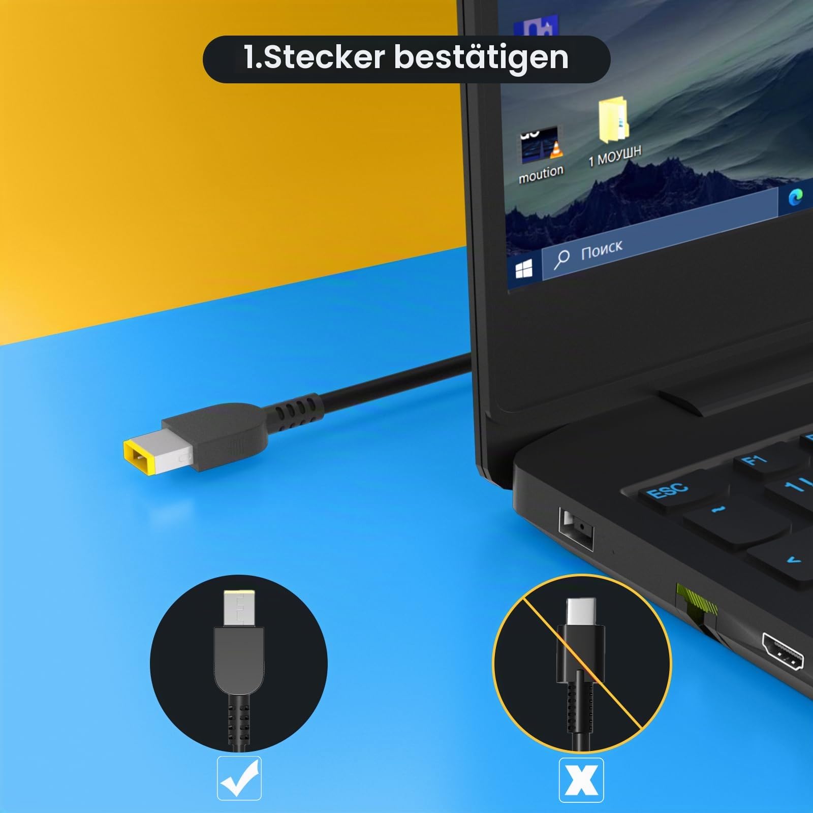 135W Ladegerät kompatibel mit Lenovo Thinkpad Universal Thunderbolt 4 3 Dock Essential Gen 1 2 Ultra Pro Dockingstation passend für ThinkPad P1 X1 Extreme T440P Ideapad Yoga Y50 Y700 Legion Y530 T