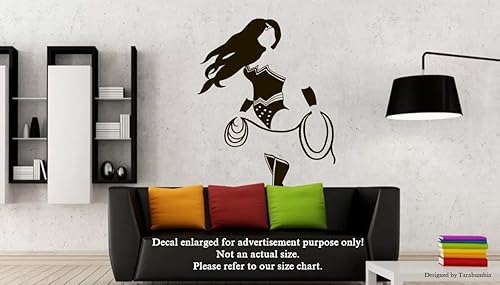 Miniatura 2 de Calcomanías de pared de superhéroes de cómics de dibujos animados Super Amazon Wonder Woman, ideas de diseño decorativo para paredes de tu hogar u