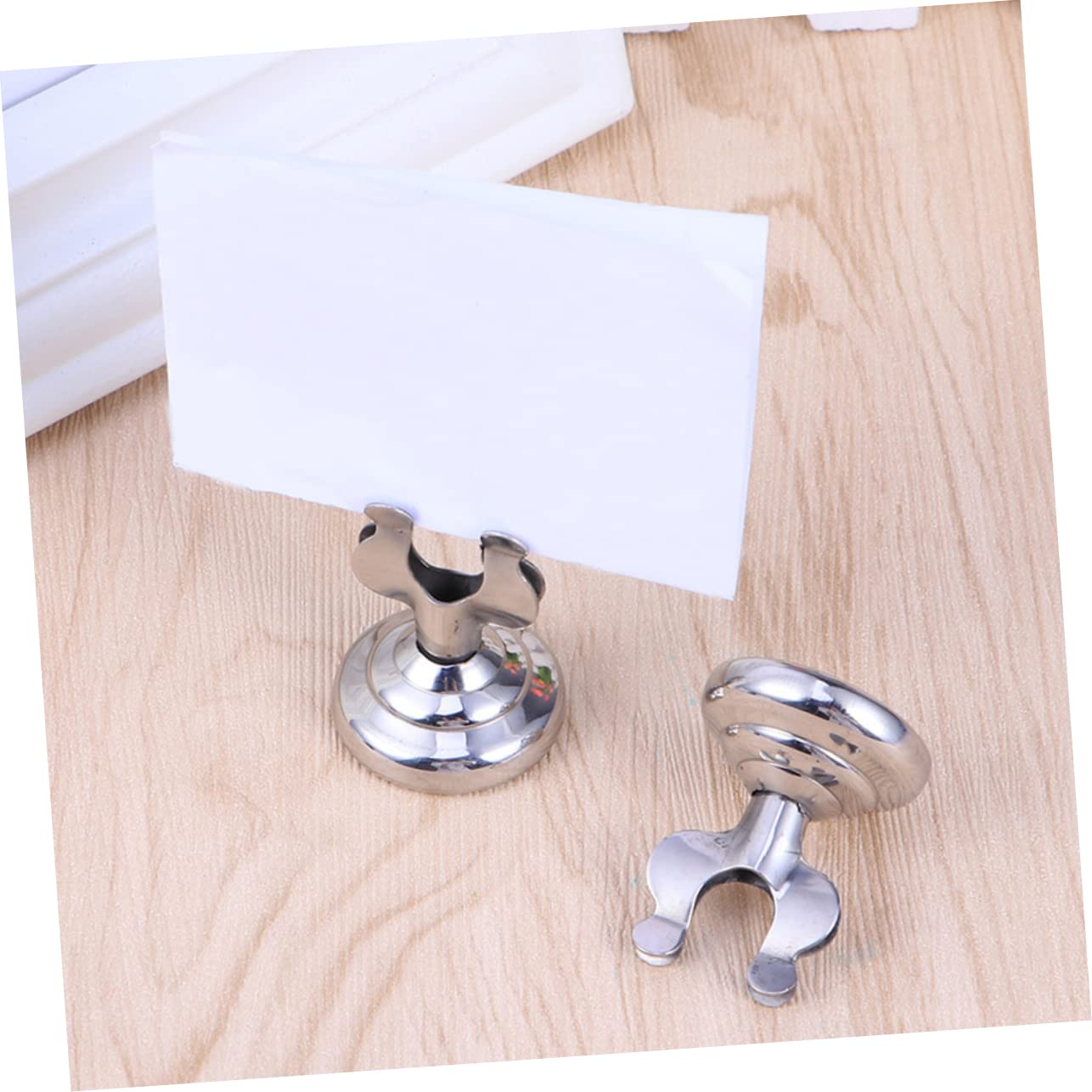 STOBOK 3 Juegos De Soportes De Mesa Para Menú De Acero Inoxidable Elegantes Y Versátiles Para Banquetes En Restaurantes. 3 Unidades.