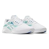 Women's Nano X4 Training Shoes, Ftwr White Unleashed Green Kinetic Blue, 10 US