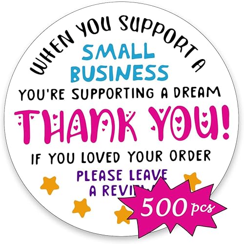 Krinisou Calcomanías de agradecimiento para pequeñas empresas, 1.5 pulgadas, calcomanías de agradecimiento por tu pedido, calcomanías para paquetes disponible en Yaxa Colombia
