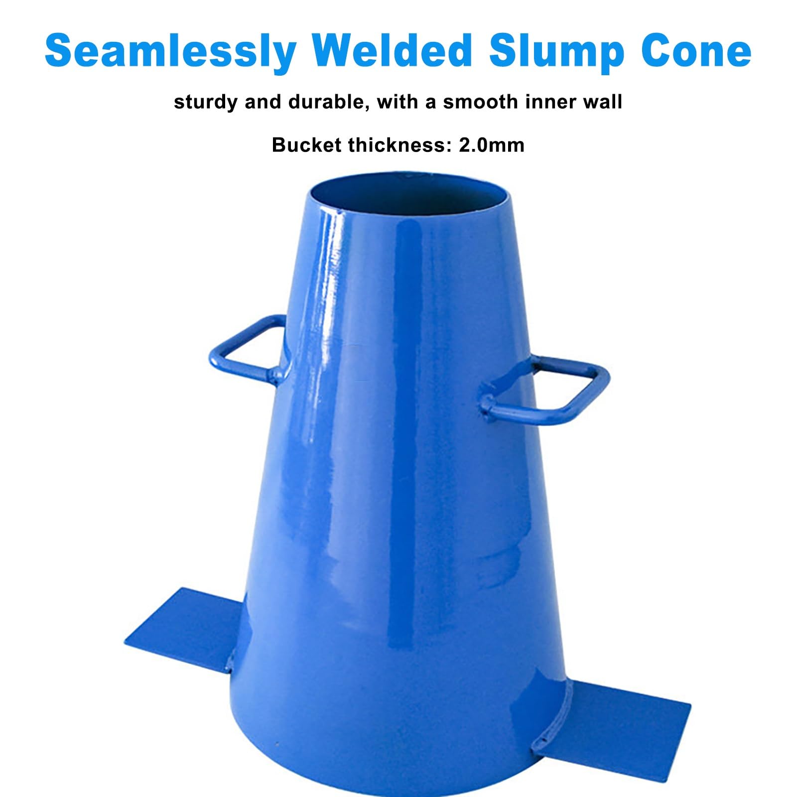 Set per test di consistenza del calcestruzzo 5 in 1, cono per test di slump in acciaio resistente con asta di compattazione, righello, imbuto e base, test di lavorabilità del calcestruzzo
