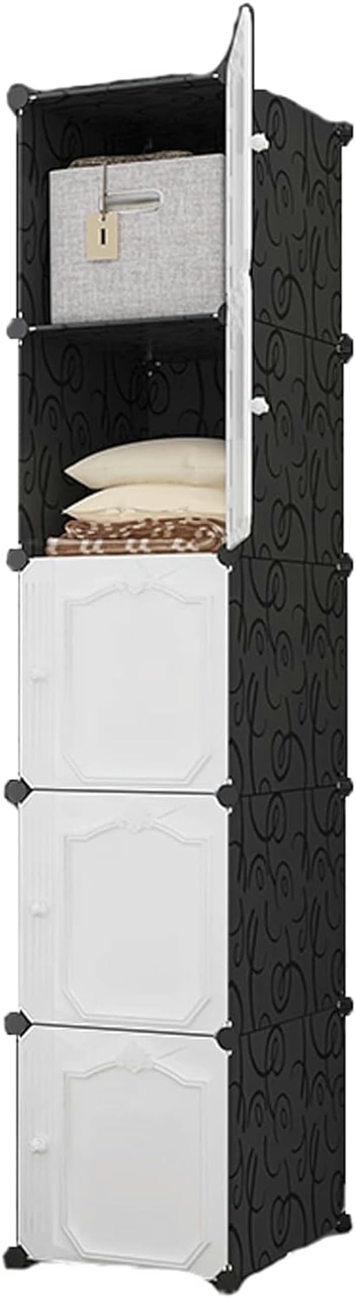 Armario portátil plegable con puertas y módulos de cubo para almacenamiento