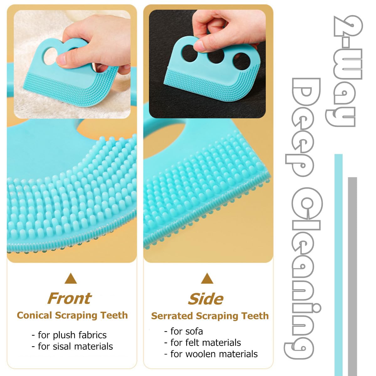 SamHeng Pet Hair Remover Brush, 2 Pcs Portable Dog Hair Remover Tool Cat Hair Removal Comb - Image 4