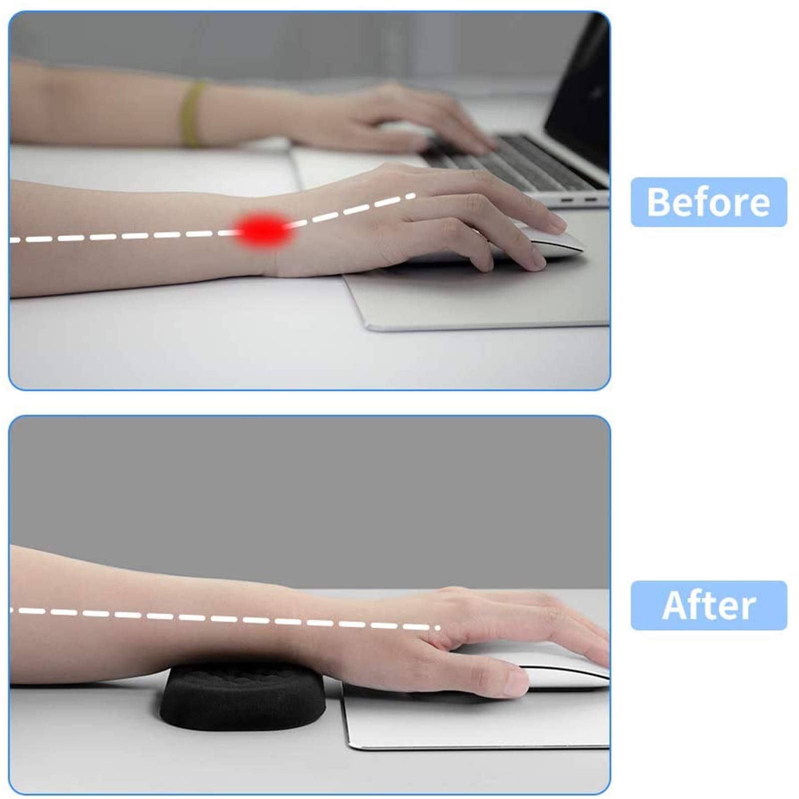 Clavier Repose-Poignet Pad Et Souris Repose-Poignet en Gel, Kit De Repose-Poignets pour Souris/Clavier Anti-dérapant Accessoires pour Ordinateur pour Ordinateur Et Ordinateur Portable