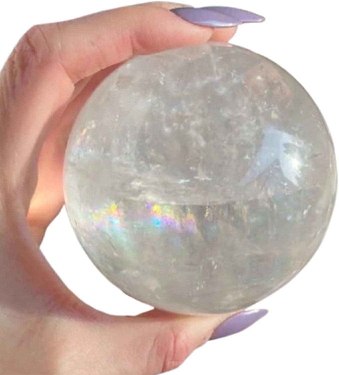 Crystal White Calcite Sphere|Clear Crystal Ball|Magic Crystal Sphere Ball |Quartz Crystal Gemstone Ball|Photography Decoration,70~80mm