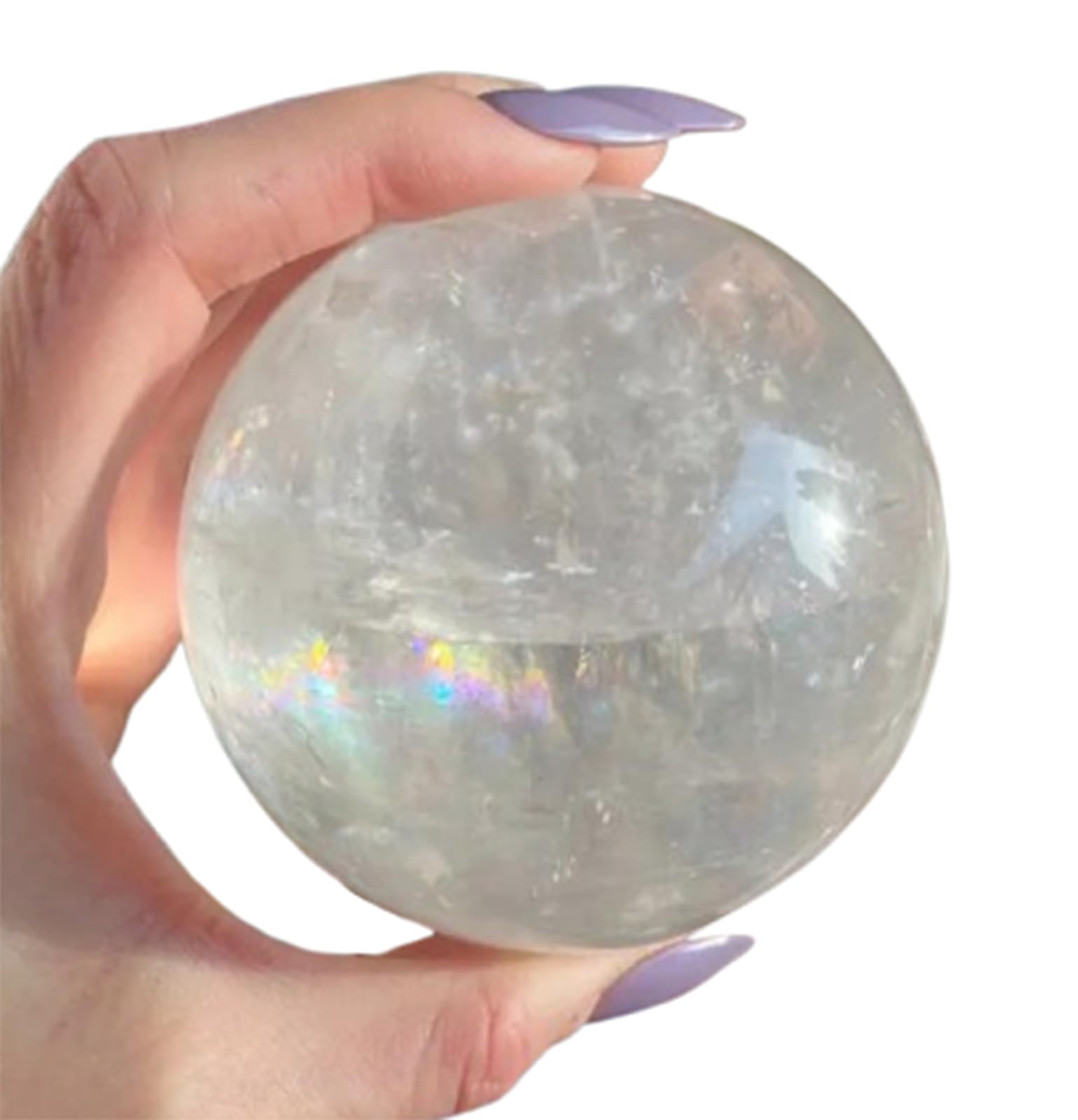 ITCLEYMDZV Crystal White Calcite Sphere|Clear Ball|Magic |Quartz Gemstone |Photography Decoration,70~80mm