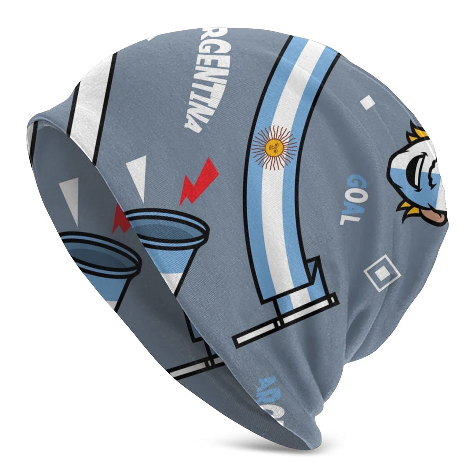 Djngn Unisex As Pic Argentina Soccer Football Supporter Gear Thin Knit Beanies Mens Womens Hats Knitted Hedging Caps