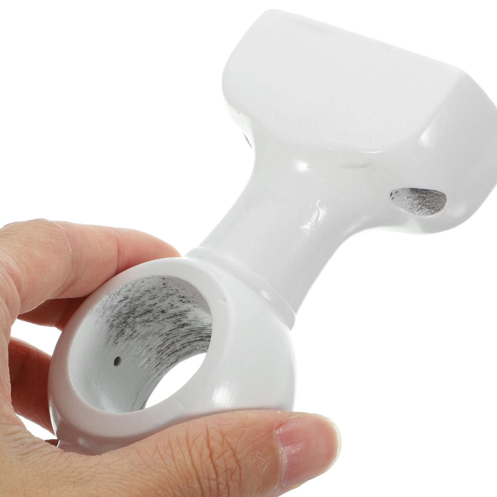 4 Pezzi Supporto Bastone Confezione Design Decorativo per Tende in Legno Bianco e Struttura Heavy Duty per Cucina e Ufficio