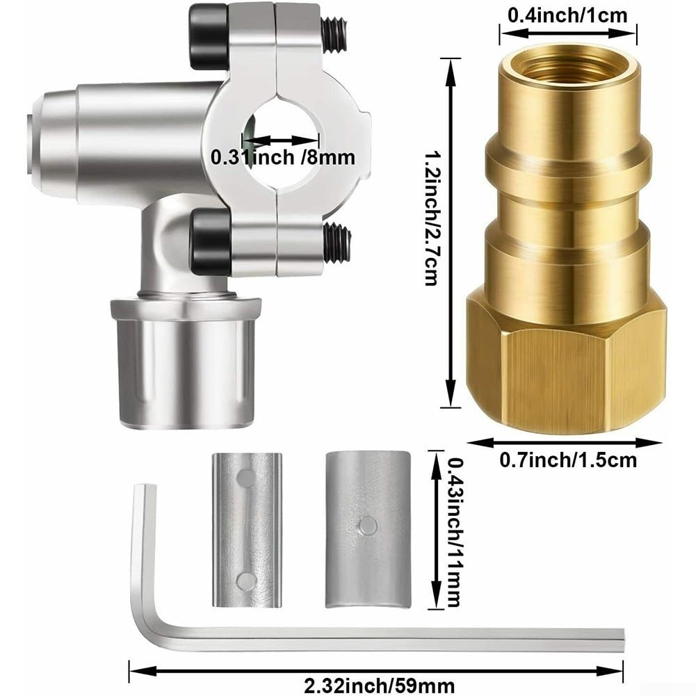 BPV31 Kit de valve de robinet de perçage compatible avec les tuyaux de 6,35 mm de diamètre extérieur, 5/16" et 3/8", Kit de tuyau de recharge R134a pour manomètre de réfrigérateur