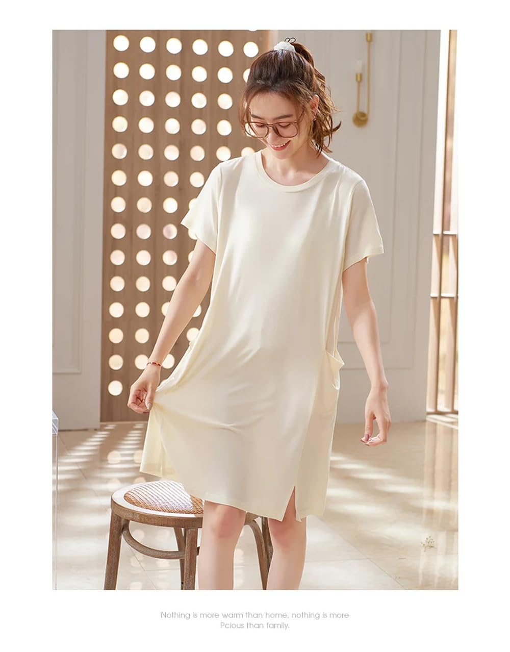 Camisón para Mujer - Vestido Largo De Verano para Mujer, Ropa De Dormir De Modal Suave, Ropa para El Hogar, Camisón Informal para Mujer, Ropa De Dormir Holgada, Camisón para Mujer