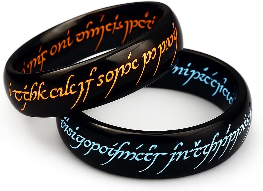 Glow in the Dark Ring of Power with Elvish Rune