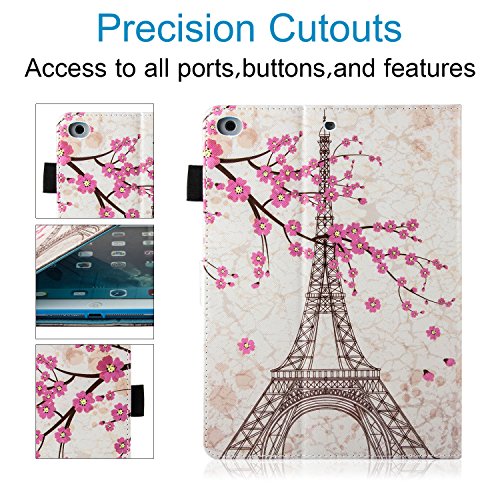 Ipad 9.7 Inch 2017 Case, Ipad Air Case, Ipad Air 2 Case, Dteck Pu Leather Folio Smart Cover Stand Wallet Case With Auto Sleep Wake For Ipad 2017 Ipad 9.7 Inch,Ipad Air 1, Ipad Air 2, Eiffel Tower #TOP3