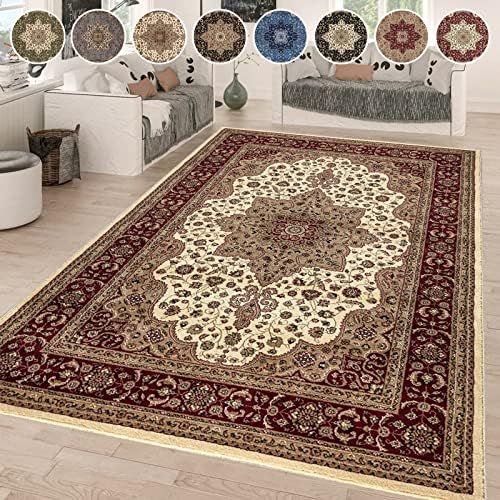 renoazul® Turkish Rugs Living Room Extra Large Mat - 280 x 380 cm - Beige - Rome Traditional Vintage Rug Floral Pattern Wide Area Rug Carpet