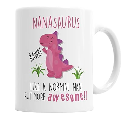 Nanasaurus Mug Nan Dinosaur Cup for Fathers Day Birthday Christmas Funny Mug Present for Nanny