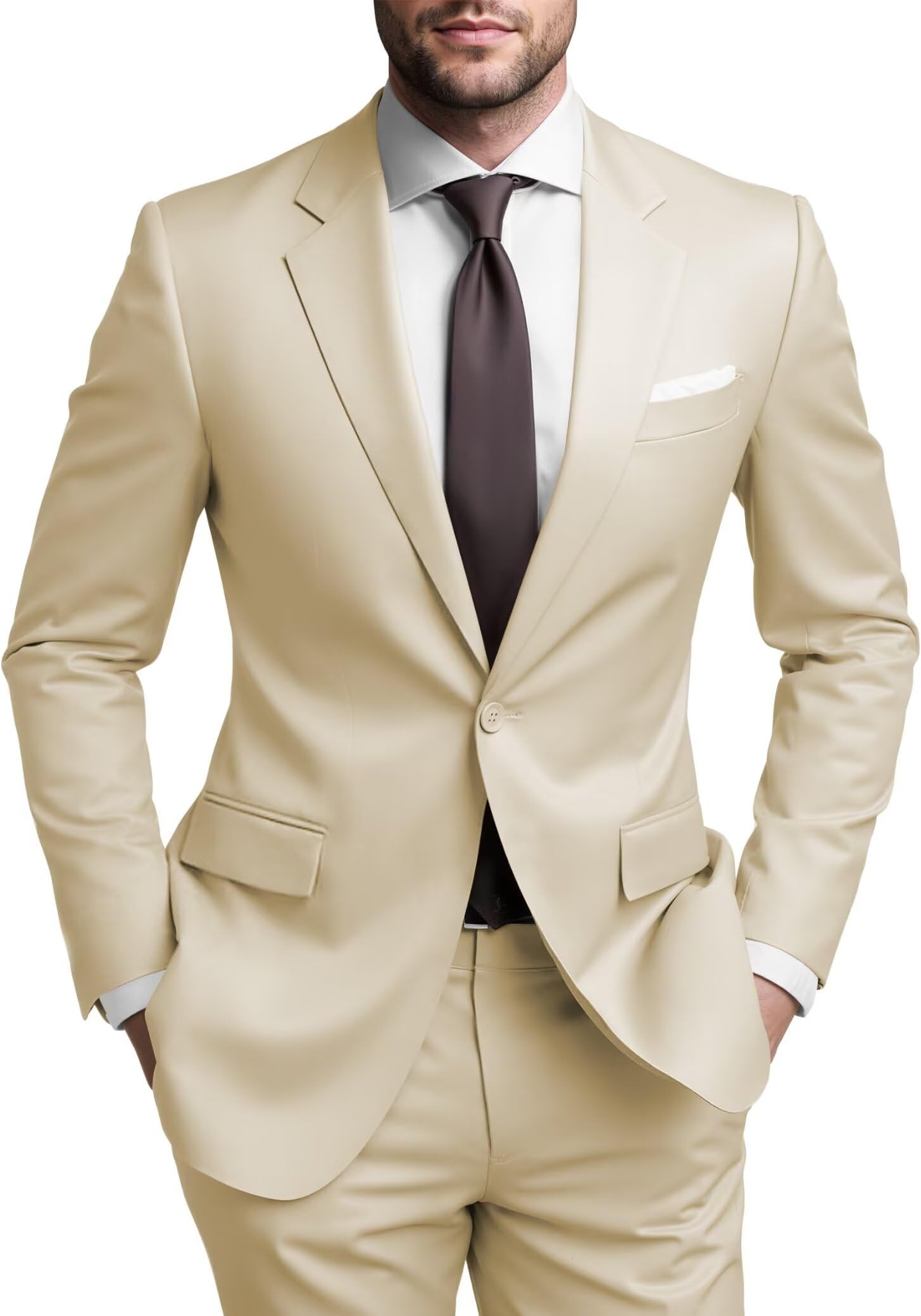 SHUZHXLZANGY Mens Suits Regular Fit 2 Piece Suit for Men Wedding Prom Business Formal Suit