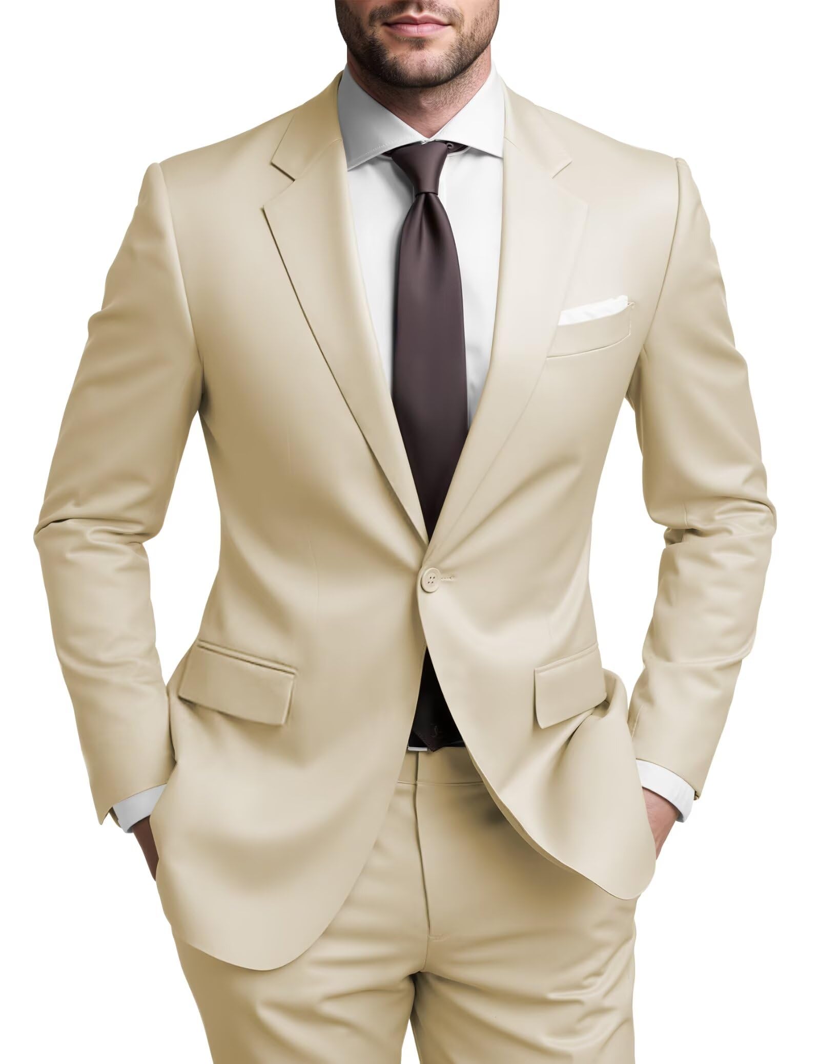 SHUZHXLZANGY Mens Suits Regular Fit 2 Piece Suit for Men Wedding Prom Business Formal Suit