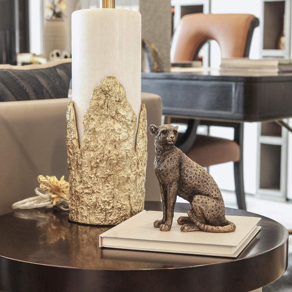 Decoración Familiar Escultura Estatua Africano Leopardo Resina Inicio Oficina Decoración Modelo de Animales Decoración de Escritorio Decoración de Vino Decoración